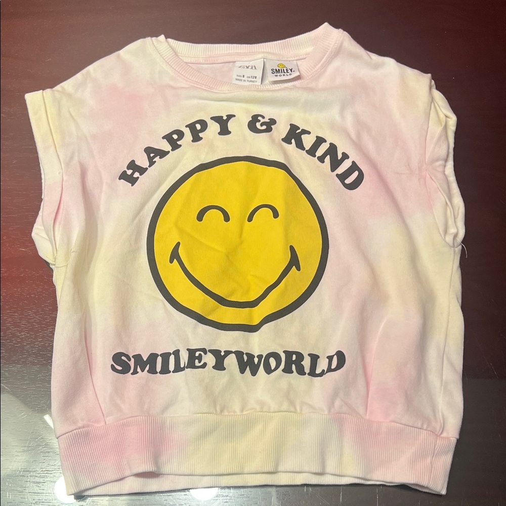 Zara SmileyWorld Pink and Yellow Tee